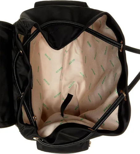 Vista 7 de GUESS Mochila Eco Gemma para mujer, solapa con cordón, Negro -, Tamaño único