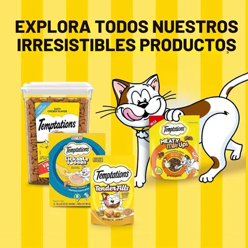 Vista 10 de Temptations Lickable Spoons - Golosinas húmedas para gatos, pollo y queso