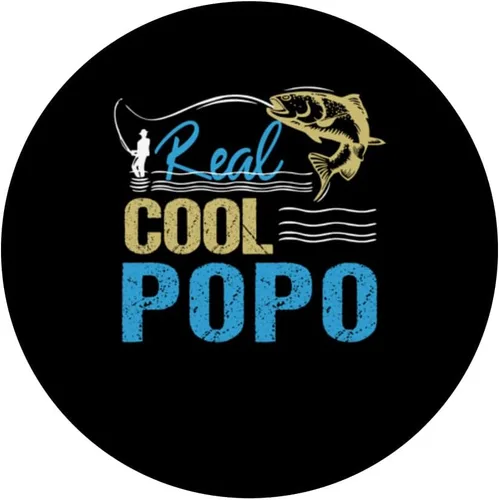Vista 3 de Vintage Reel Cool Popo Fishing Daddy Grandpa Fathers Day PopSockets Swappable PopGrip