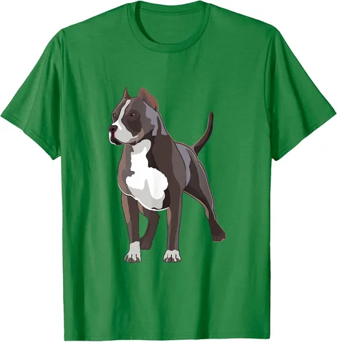 Vista 24 de American Bully Dog Holder Illustration for Dog Lovers T-Shirt Negro
