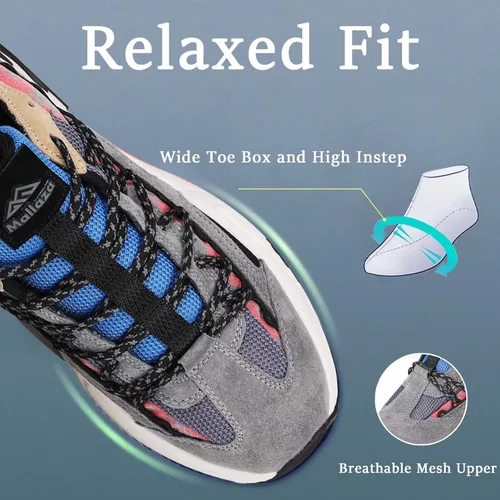 Vista 4 de ZLOLO Zapatos de caminar para hombre, zapatos de deporte gruesos, informales, para papá, a la moda, para entrenamiento, gimnasio, tenis, correr