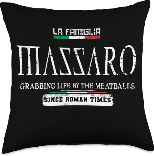 Vista 5 de Italia La Famiglia Family & Country Italia La Famiglia Massaro Grabbing Life by The Meatballs - Almohada de 16 x 16 pulgadas, multicolor