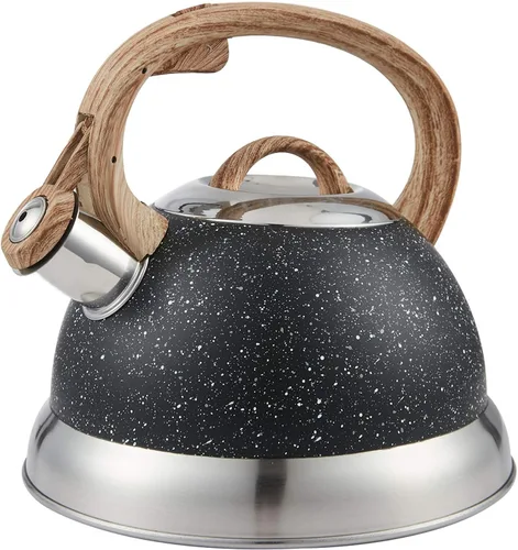 Vista 8 de Creative Home - Tetera silbadora de acero inoxidable de 2.3 cuartos de galón con mango de goma