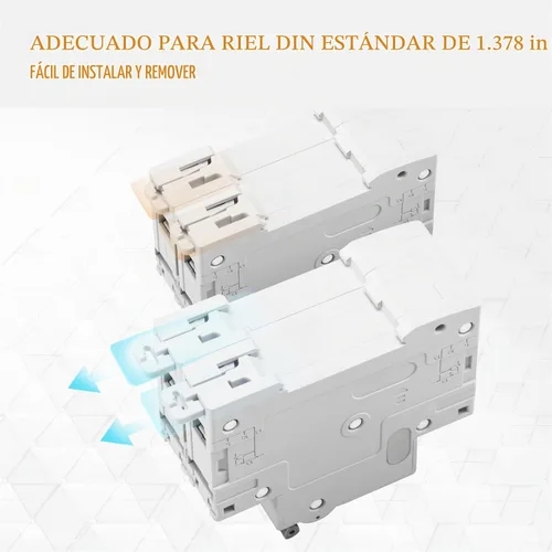 Vista 4 de Disyuntor de 2P DC 6A 500V, interruptor de desconexión solar de montaje en carril DIN para sistema fotovoltaico, batería, inversor, RV y panel