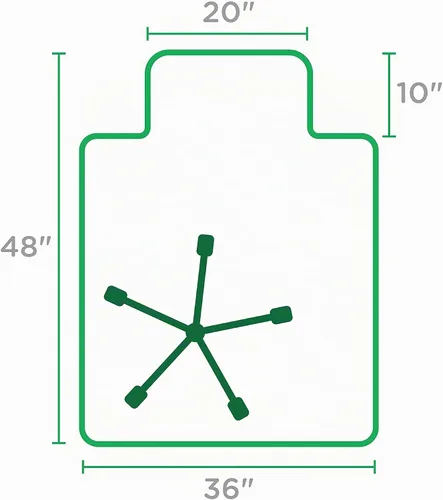 Vista 4 de Dimex Tapete para silla de oficina para alfombra de pelo bajo con labio, 36 x 48 pulgadas, transparente