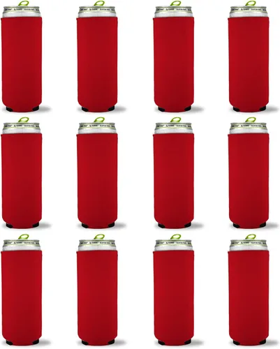 Vista 13 de Kropsis Fundas plegables para enfriar latas delgadas de 12 onzas, tela en blanco, espuma de buceo (negro, 6)