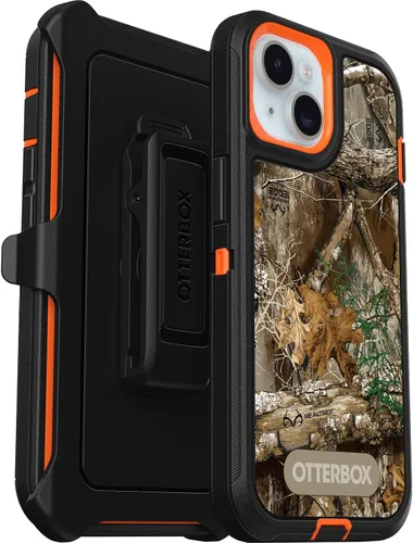 Vista 6 de OtterBox Funda para iPhone 15, iPhone 14 y iPhone 13 Defender Series, Realtree Edge (naranja Blaze/Negro/borde RT), resistente y duradera