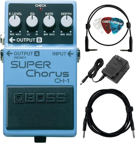 Vista 14 de Boss Paquete CH-1 Super Chorus con cable de instrumento Gearlux, cable de conexión y púas