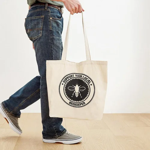 Vista 3 de CafePress Honey Bees Tote Bag Natural Canvas Tote Bag, Bolso de compras de tela