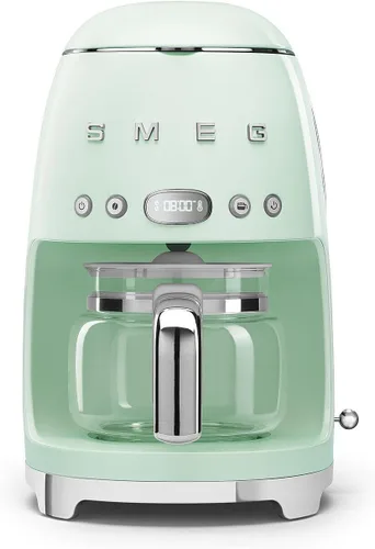 Vista 10 de Smeg Cafetera de goteo estética de estilo retro de los años 50 con jarra de vidrio de 10 tazas, función de arranque automático, plato para mantener