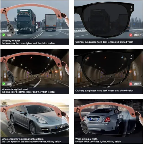 Vista 6 de YIMI Gafas de sol fotocrómicas polarizadas para hombres y mujeres deportes al aire libre conducción antirreflejos UV400 protección z87 gafas