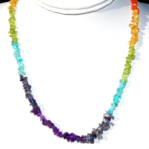 Vista 4 de Zenergy Gems Collares de piedras preciosas naturales cargadas de selenita + cargador de corazón hinchado de selenita incluido