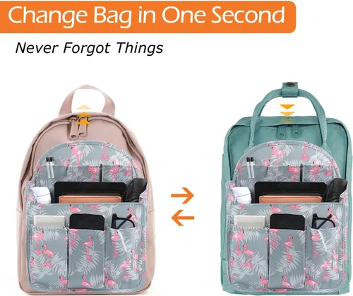 Vista 6 de Surblue Organizador de mochila con forro de inserción para colgar mochila de viaje y bolsillo de inserción, divisor de alta capacidad, organizador