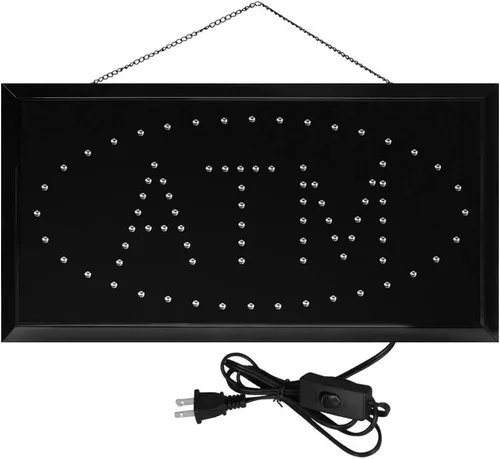 Vista 4 de Boshen Letrero LED de cajero automático para negocios, pantalla LED, tablero de anuncios de movimiento animado con interruptor intermitente y modo