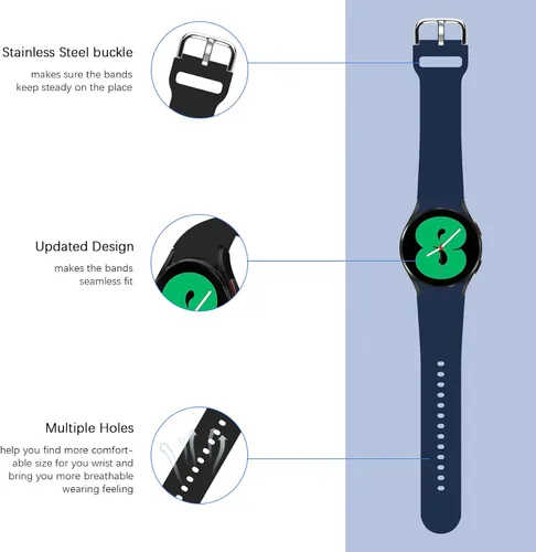 Vista 4 de Paquete de 10 correas compatibles con Samsung Galaxy Watch 6 1.850 in 1.693 in/Galaxy Watch 5/Galaxy Watch 4 1.575 in 1.732 in/Galaxy Watch 4