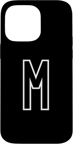Vista 21 de Funda con monograma inicial favorita para iPhone 13 Pro Max Letra M, color blanco y negro