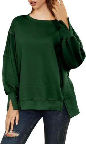Vista 5 de AUTOMET Womens Oversized Crewneck Sweatshirts Casual Long Sleeve Shirts Loose Fit Hoodies 2024 Winter Outfits Fashion Clothes