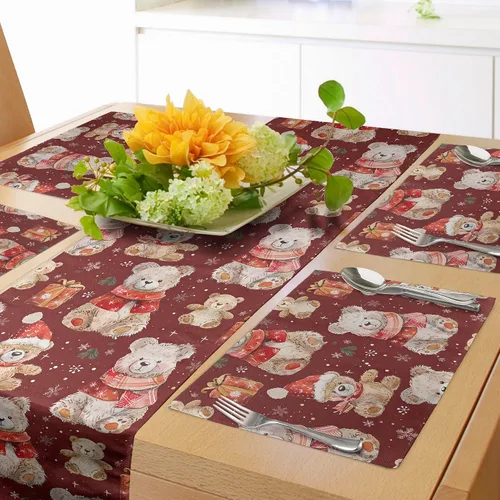 Vista 60 de Lunarable Camino de mesa tropical y manteles individuales, acuarela tucán loro flamenco piñas y flores silvestres sobre rombo, juego para decoración