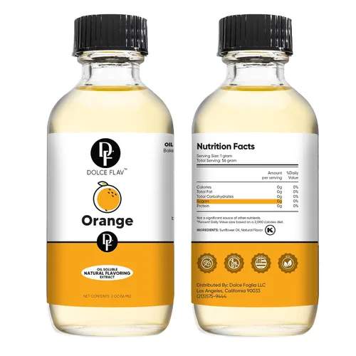 Vista 7 de Dolce Flav Extracto Natural de Naranja – 2 Onzas Soluble en Aceite Kosher, Sin Azúcar, Sabor Cítrico Concentrado para Dulces, Chocolates y Postres