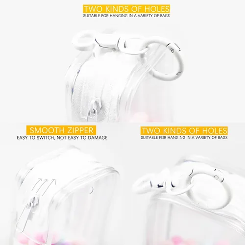 Vista 5 de Bolsa de Exhibición de Figuras Transparente con Llavero, Bolsa de Almacenamiento Portátil para Muñecas Pequeñas Colgante Organizador de Cajas Ciegas