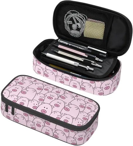 Vista 15 de Estuche organizador de lápices con patrón de gato negro, gran capacidad, papelería con cremallera, suministros escolares, bolsa para lápices