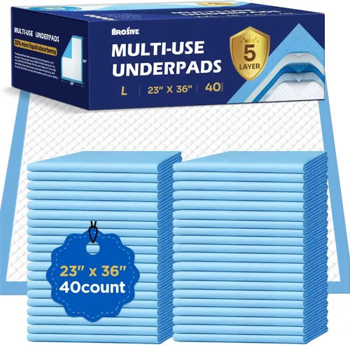 Vista 9 de Almohadillas de cama desechables para incontinencia de 23 x 36 pulgadas, 10 unidades, almohadillas a prueba de fugas para adultos, niños y mascotas