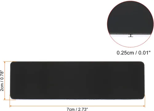 Vista 2 de PATIKIL 2.73 x 0.78 pulgadas, 5 etiquetas de metal con nombre, esquinas redondas con alfiler, etiqueta de nombre personalizada para oficina, Negro