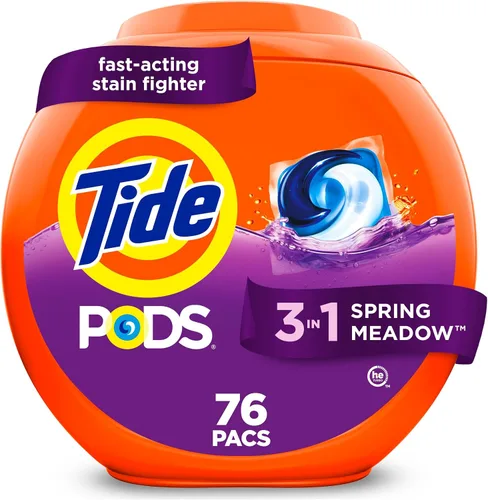 Vista 37 de Tide PODS detergente para ropa en cápsulas, removedor de manchas 3 en 1, combatiente de olores, protector de color, 42 unidades, compatible con HE