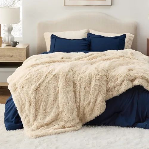 Vista 40 de Bedsure GentleSoft Manta de Tiro de Piel Sintética Esponjosa y Suave para Sofá, Forro Polar Sherpa Suave Regalos Acogedores para Mujeres, Manta