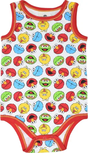 Vista 4 de Sesame Street Paquete de 5 mamelucos sin mangas para bebé niño y niña