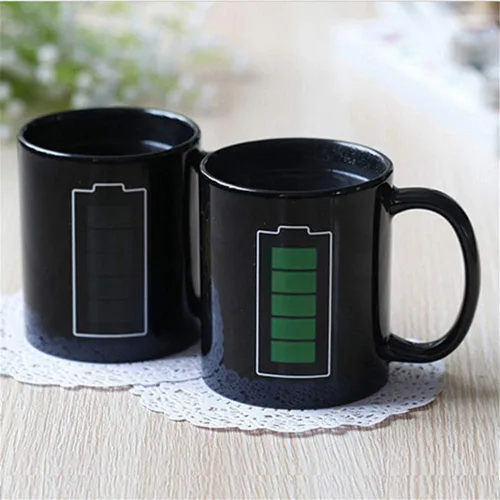 Vista 2 de Taza de café que cambia de calor para papá, taza de cerámica mágica que cambia de color que revela un mensaje oculto con café caliente, regalo