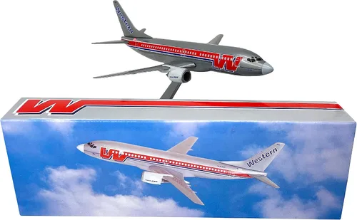 Vista 4 de Western Bare Metal 737-300 Escala 1:200 - Modelo de avión de plástico a presión - Réplica coleccionable de Western Airlines Airlines Pieza