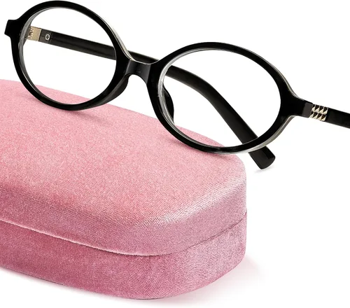 Vista 10 de livho Blue Light Glasses for Women – Y2K Aesthetic Frame with Blush Pink Case, 90s Vibe for Screen Time Blue Light Blocking