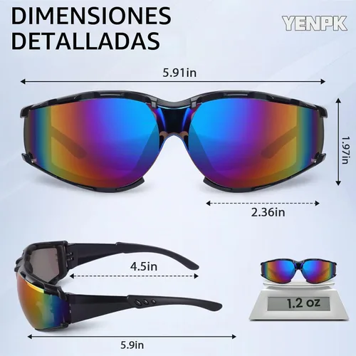 Vista 2 de 2 Pack Anti Fog Foam Lined Safety Glasses with Strap and Bag