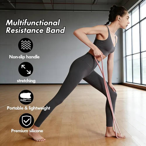 Vista 3 de Figura 8 banda de resistencia, figura 8 bandas de resistencia para mujeres y hombres, figura de banda de resistencia para entrenamiento, asas