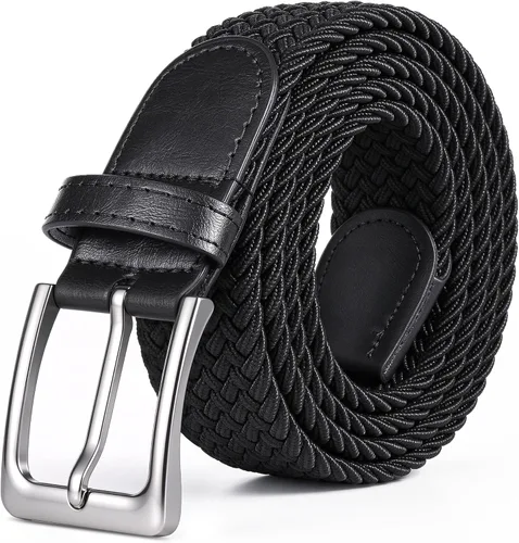 Vista 19 de Cinturón de golf trenzado elástico para hombres y mujeres de 1 3/8" Beige