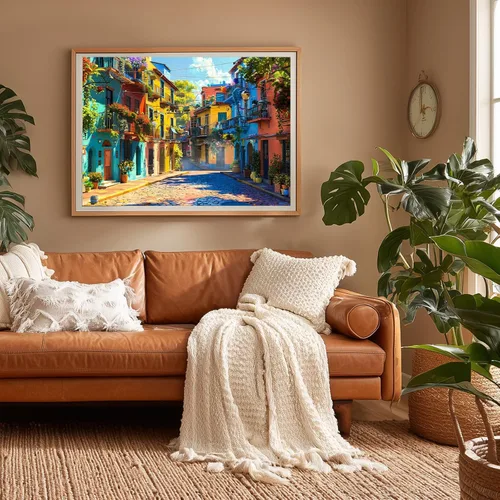 Vista 7 de Rompecabezas para adultos de 1000 piezas, colorida calle Italia, 27.6 x 19.7 pulgadas, alivio del estrés y desafío cognitivo, regalo ideal