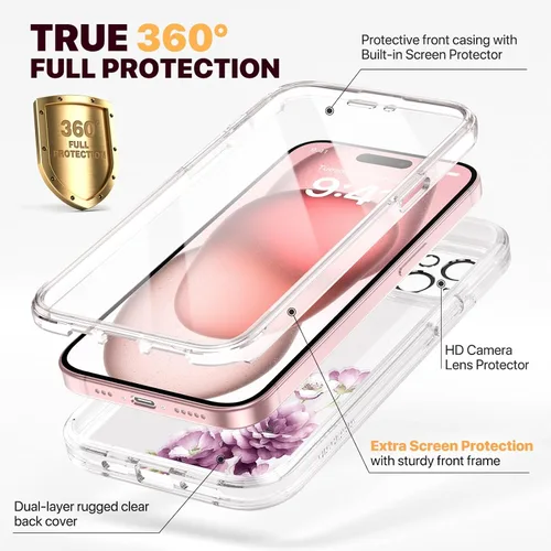 Vista 1024 de DIACLARA - Funda transparente compatible con iPhone XR 6.1 pulgadas 2018