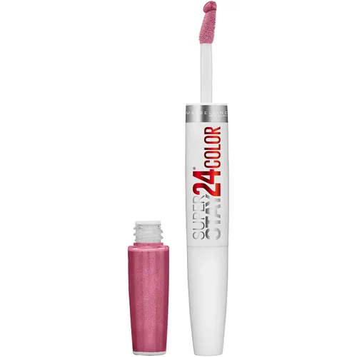 Vista 39 de Maybelline Super Stay 24, lápiz labial líquido de maquillaje de 2 pasos, color altamente pigmentado de larga duración con bálsamo hidratante, Merlot
