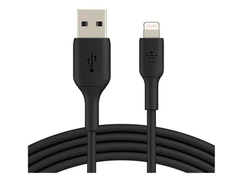 Vista 3 de Cable Lightning Belkin BoostCharge - 3.3 pies/1M - Certificado MFi Cargador de iPhone de Apple Cable USB a Lightning - Cable de iPhone - Cable Negro