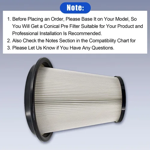 Vista 5 de 200900050 Prefiltro cónico apto para Pullman Ermator S26 S36 S13 F26 Filtro de cono para extractor de polvo Husqvarna G22 Reemplazo # 590430201