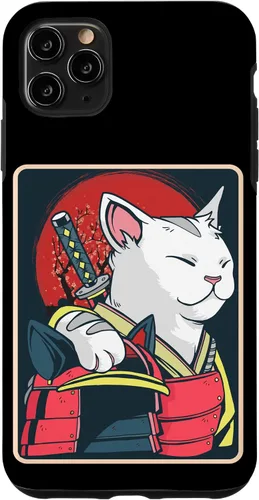 Vista 13 de Arte de gato japonés para iPhone 16 - Espada Katana - Anime Ninja Cat - Funda Catzilla