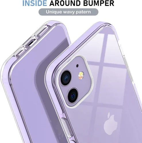 Vista 3 de MATEPROX Carcasa para iPhone 12 Pro e iPhone 12, transparente y delgada, a prueba de golpes y caídas, transparencia de cristal