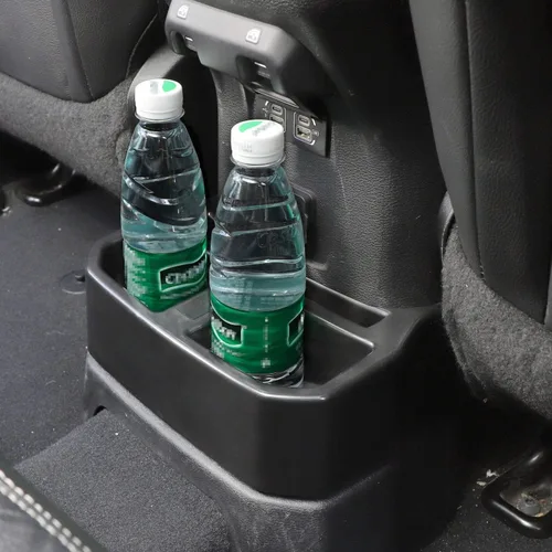 Vista 7 de JeCar Portavasos trasero montado en la consola del suelo, organizador de almacenamiento en el asiento trasero, accesorios interiores compatibles