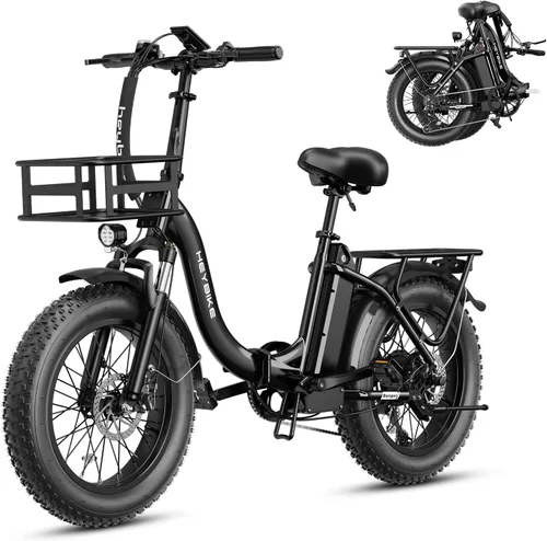 Vista 18 de Heybike Ranger 2.0 Foldable Electric Bike for Adults, 20"×4 Fat Tire Ebike with 1400W Peak Motor, 28 MPH Max Speed, 600Wh Removable Battery, Up to