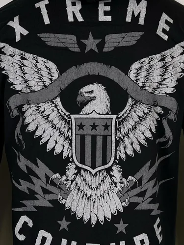Vista 6 de Xtreme Couture by Affliction Bravenet - Sudadera con capucha y cremallera para hombre, color negro