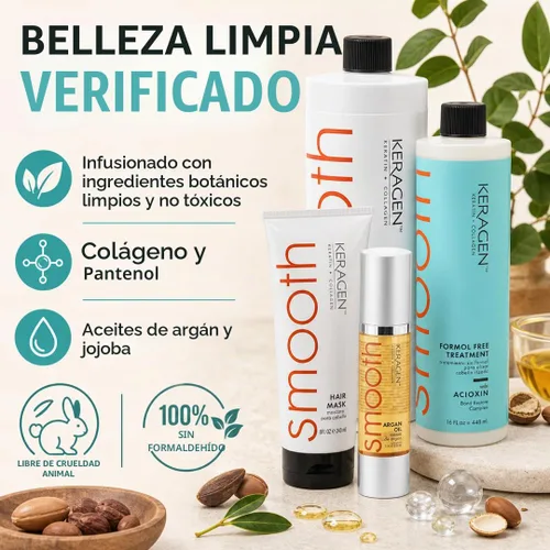 Vista 6 de Keragen - Tratamiento de alisado de queratina brasileña, sistema de alisado para cabello seco y dañado, sin formaldehído con kit de queratina