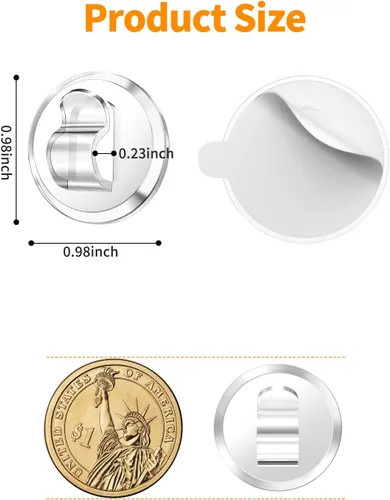 Vista 3 de ispneay 50 clips de luz mini transparentes: pequeños ganchos con tiras adhesivas para cadena de luces interior - gancho de pared de plástico sin