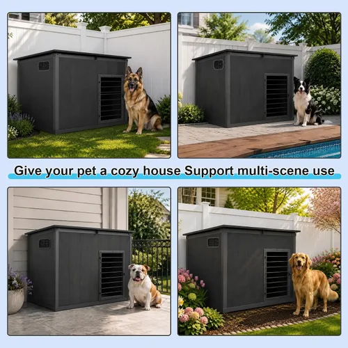 Vista 8 de Domi - Casa grande para perros al aire libre, resistente a la intemperie