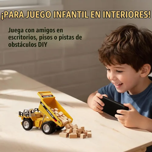 Vista 5 de 1/64 mini camión volquete de RC, mini juguete de la construcción